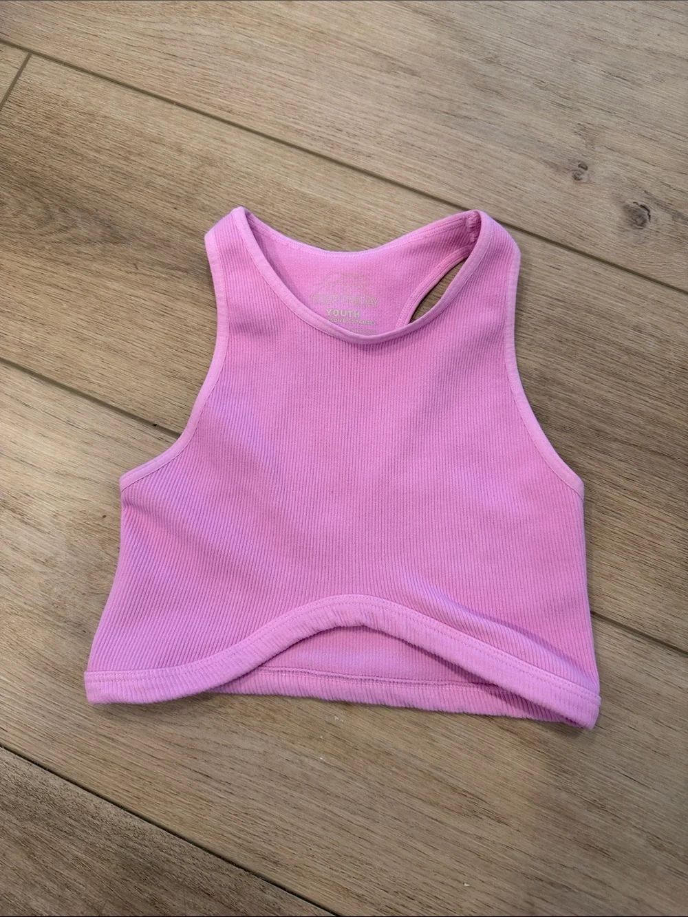 Tiger Friday Pink Ribbed Crop Tank and Shorts Set